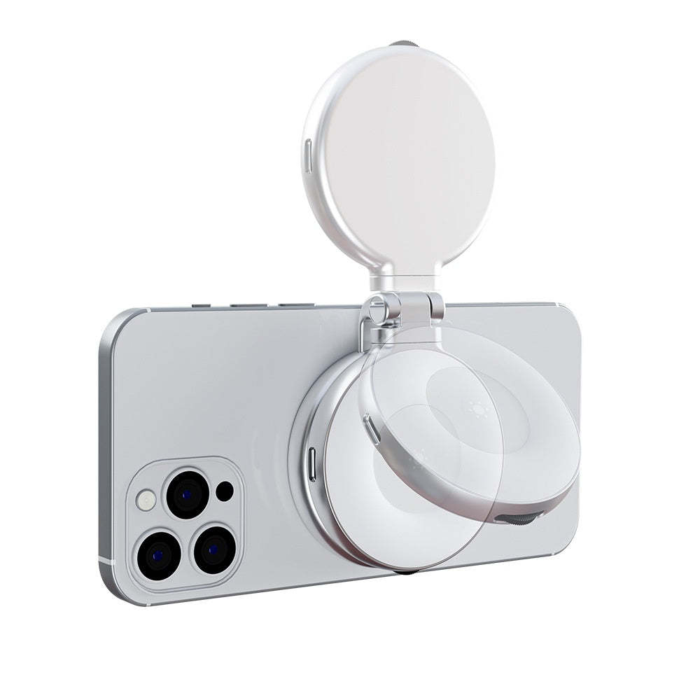 Foldable magnetic beauty fill light for mobile phones