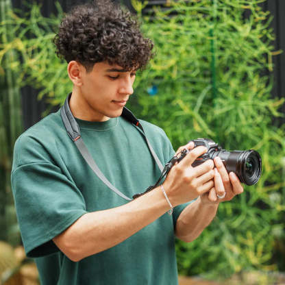 V2 Quick Magnetic Buckle Camera Strap – DSLR/Mirrorless Camera Sling, Nylon & Full-Grain Leather