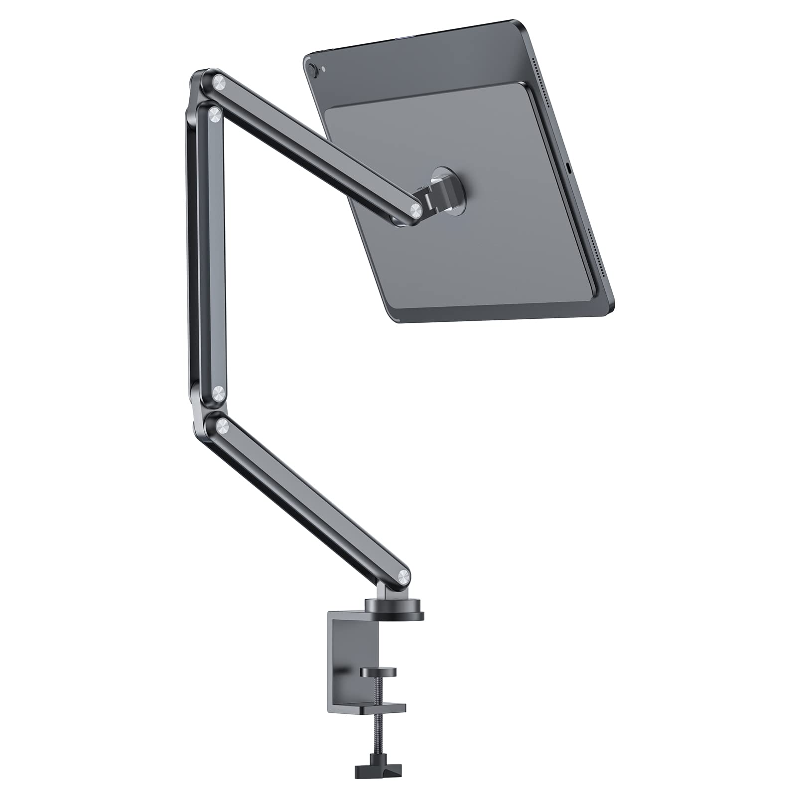 360° Rotating Tablet Stand | Compatible with iPad Pro 12.9", Long Arm Base, Perfect for Work