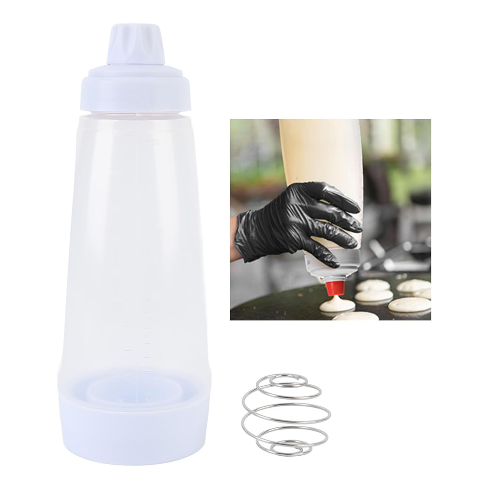 Pancake batter mixing and dispensing bottle