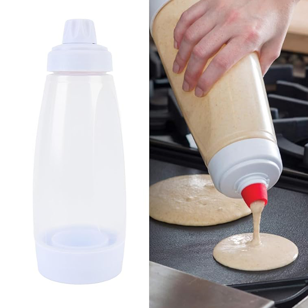 Pancake batter mixing and dispensing bottle