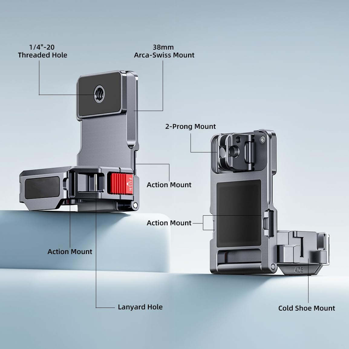 Magnetic Mount for DJI Osmo Pocket 3 – Adjustable 180° Angle, Strong N52 Magnets