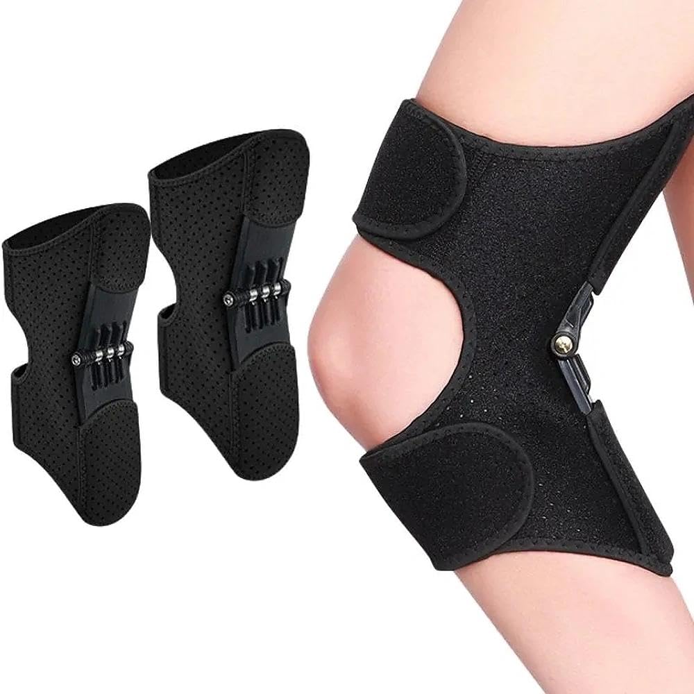 Joint Power Support Knee Brace, with 4 Springs, Ergonomic Knee Stability Pad, Adjustable for Pain Relief