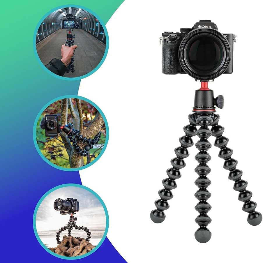 Compact Tripod Stand with 3K Ball Head for Small Cameras