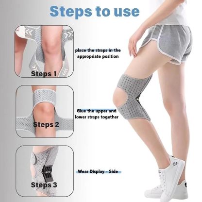 Joint Power Support Knee Brace, with 4 Springs, Ergonomic Knee Stability Pad, Adjustable for Pain Relief