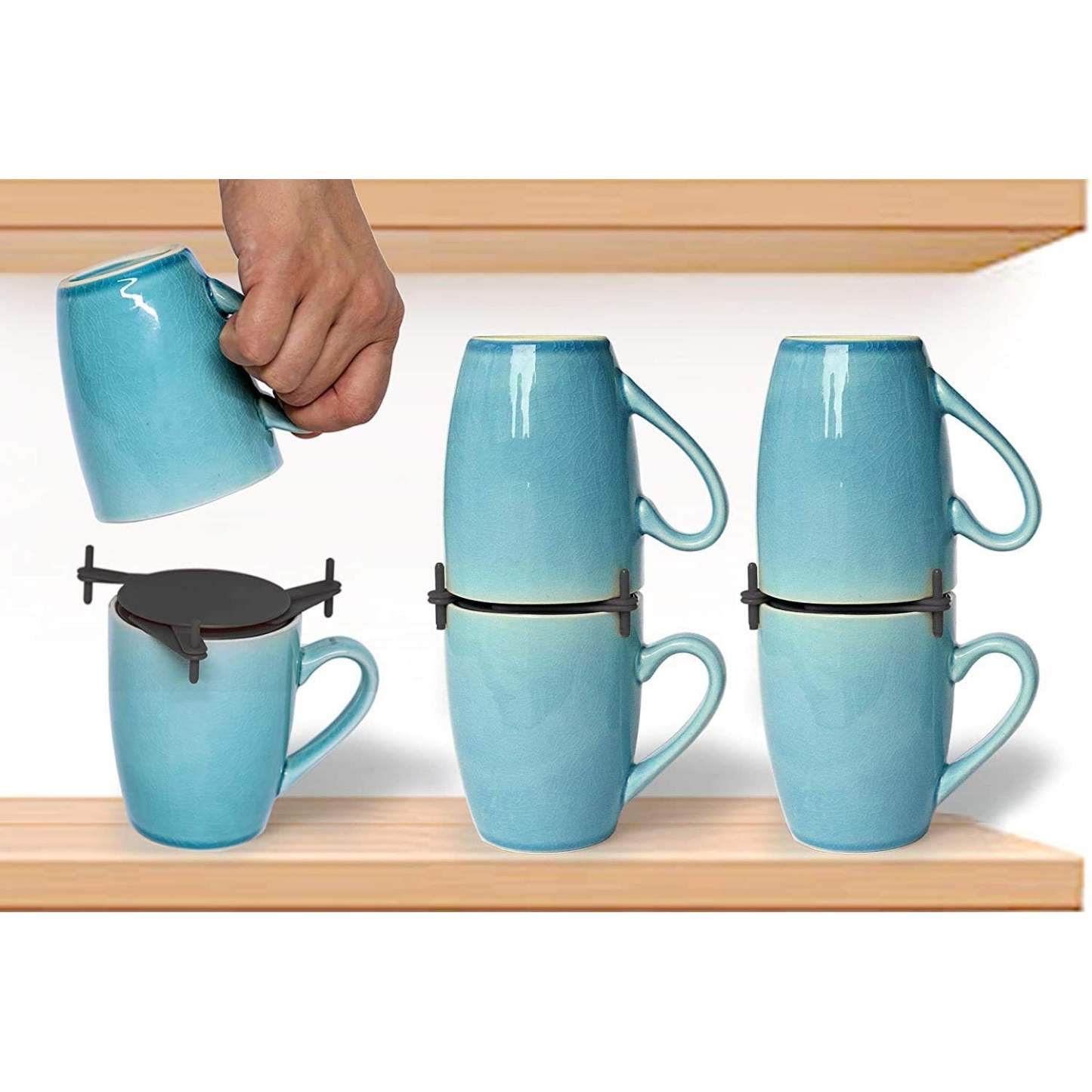 Coffee Cup Organizer | Expandable Stackable Tea and Coffee Cup Storage