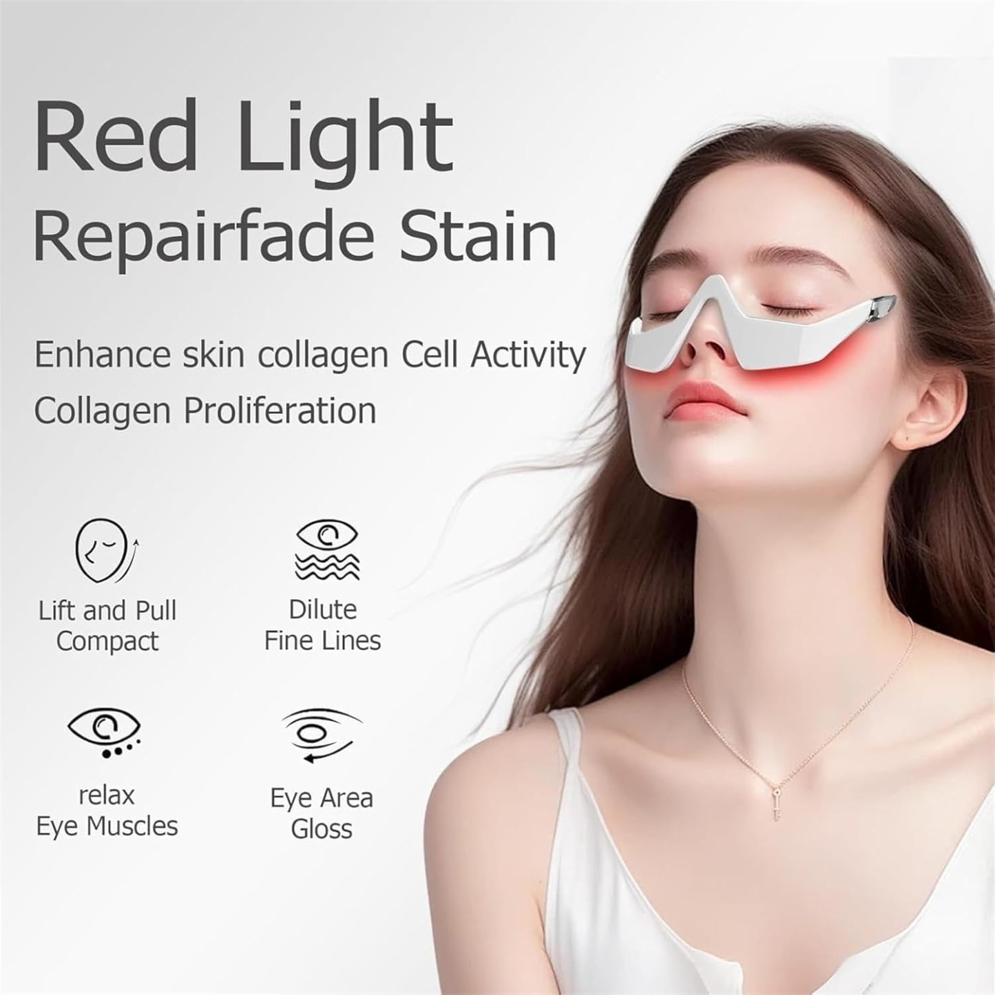 LED Red Light Therapy Eye Mask – Reduces Eye Bags, Dark Circles