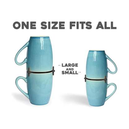 Coffee Cup Organizer | Expandable Stackable Tea and Coffee Cup Storage Rack for Kitchen Cabinets