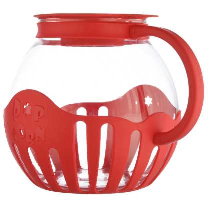 Popcorn Jar – Glass Popcorn Jar with Lid, Microwave Heat Resistant Borosilicate Glass