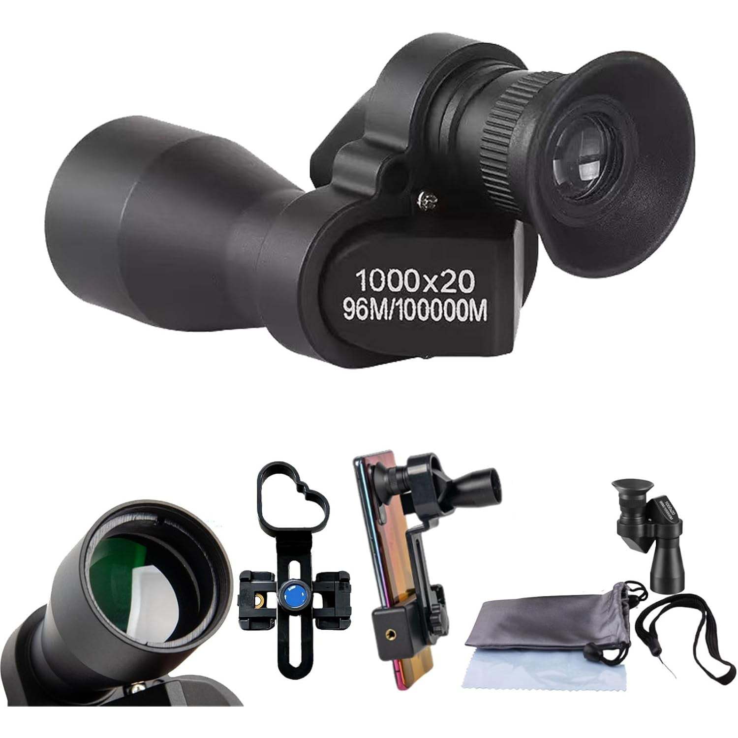 Mini Pocket Binoculars 1000x20 – Compact & Portable with Smartphone Clip, Ideal for Outdoor Adventures