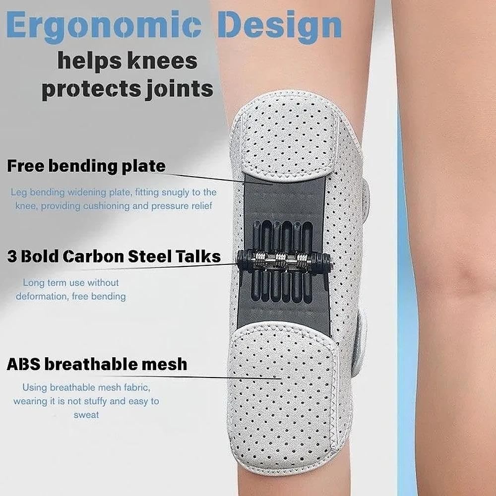 Joint Power Support Knee Brace, with 4 Springs, Ergonomic Knee Stability Pad, Adjustable for Pain Relief