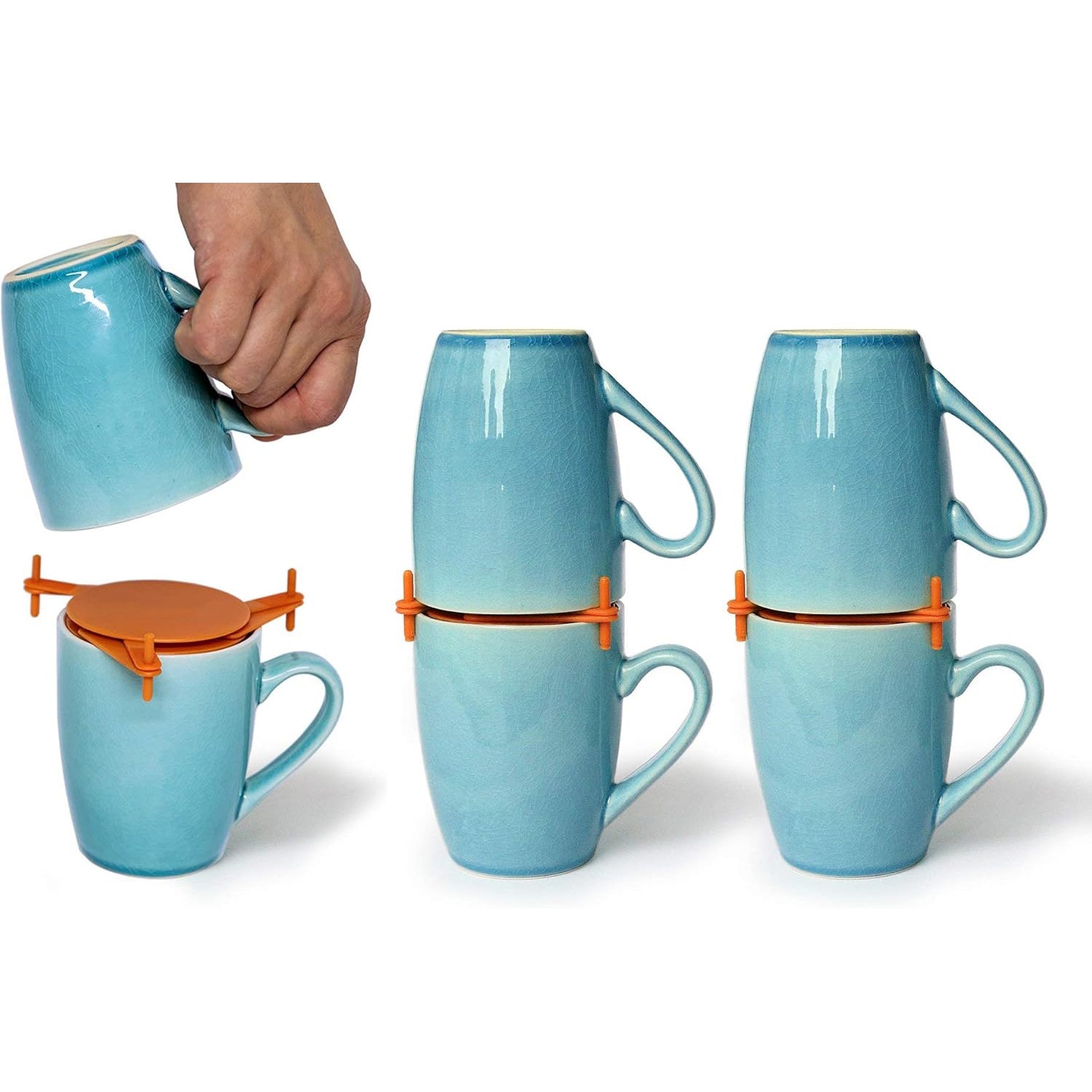 Coffee Cup Organizer | Expandable Stackable Tea and Coffee Cup Storage Rack for Kitchen Cabinets