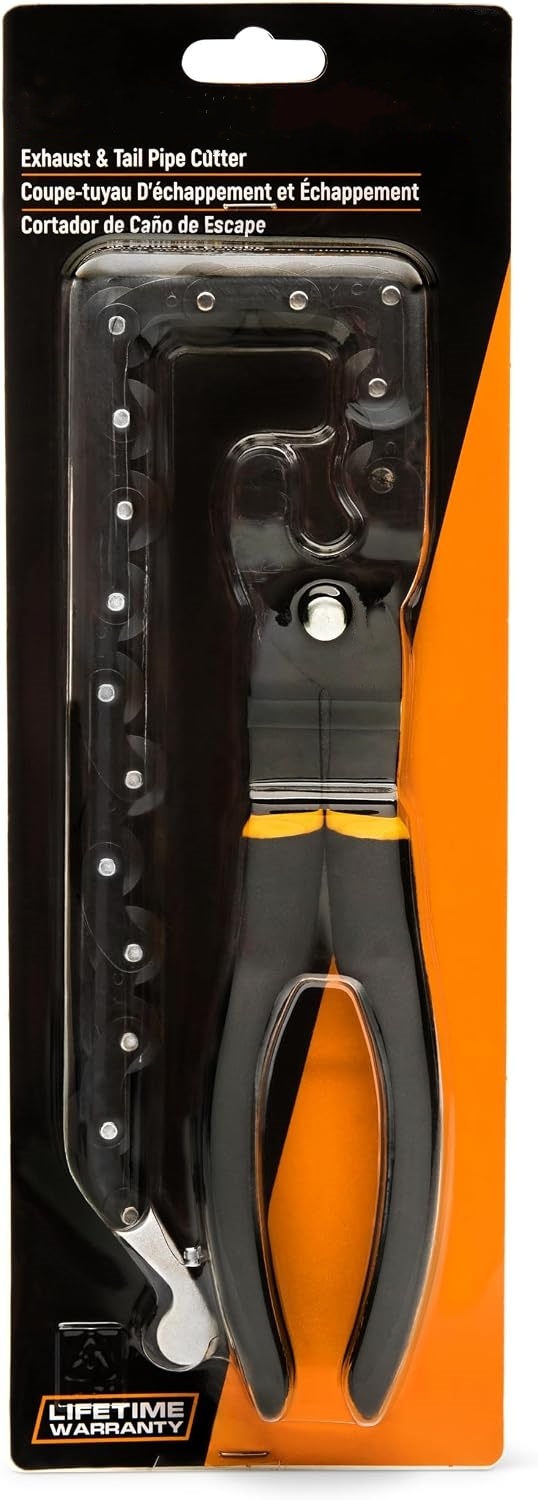 Heavy Duty Exhaust Pipe Cutter with Chain Cutting System, Precision Tailpipe Tool for Automotive Repair, Modification & Workshop Maintenance