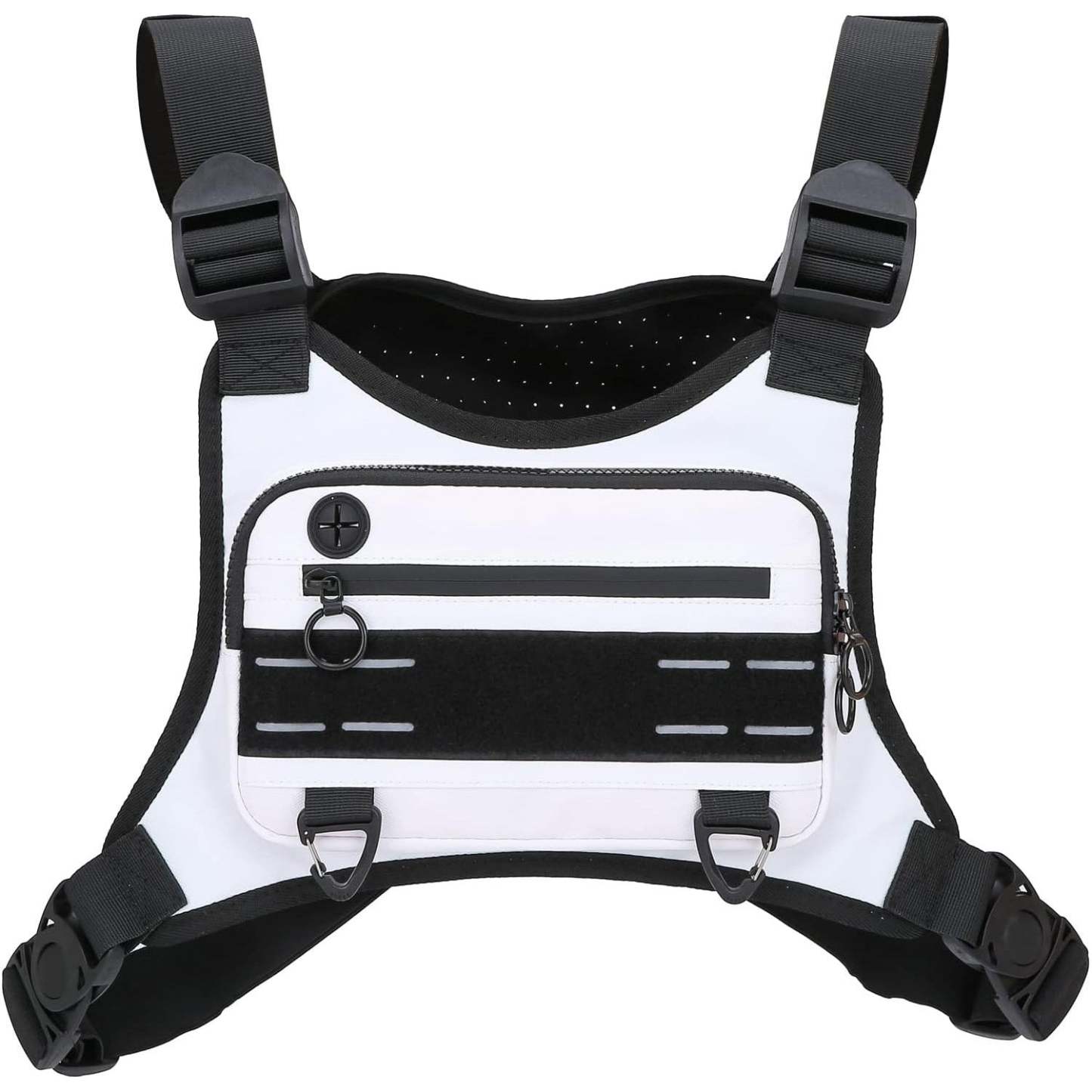 Men's Waterproof Sports Chest Bag with Adjustable Straps, Reflective Design, for Running