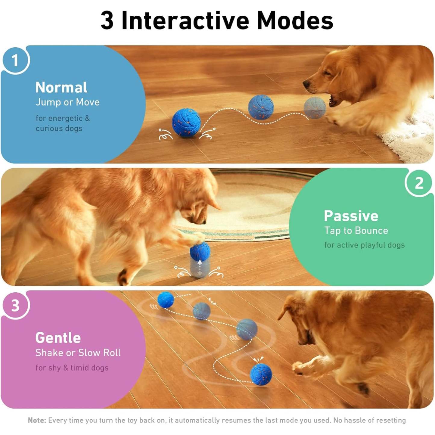 Smart Interactive Dog Toy - Switchable Mode Interactive Ball