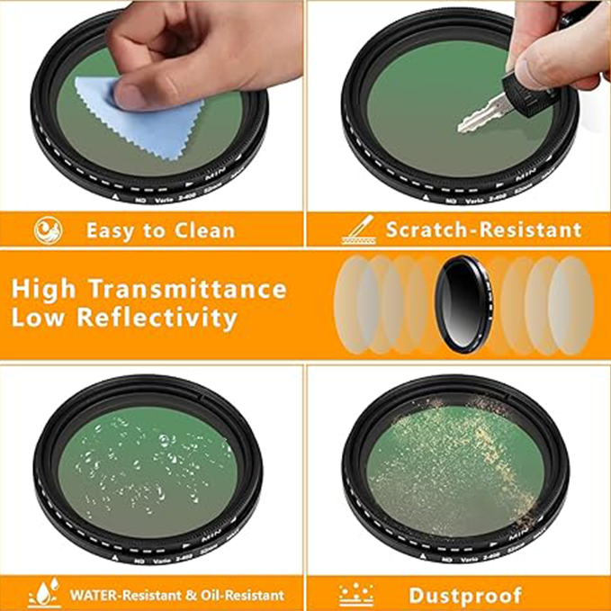 52mm variable ND2-ND400 filter
