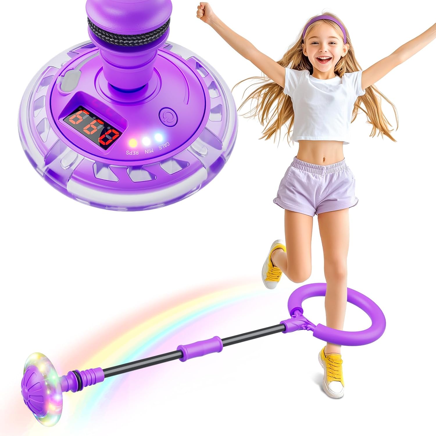 Children's Skip Ball – Ankle Skip Ball Toy with Counter, Timer, and Calorie Calculator
