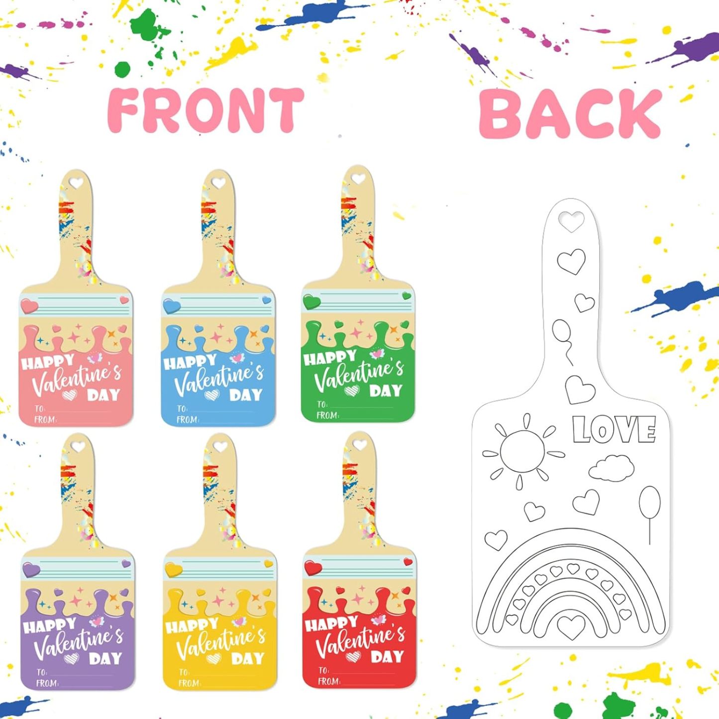 Valentine’s Day Watercolor Paint Set – 24 PCS Kids Classroom Gift Pack