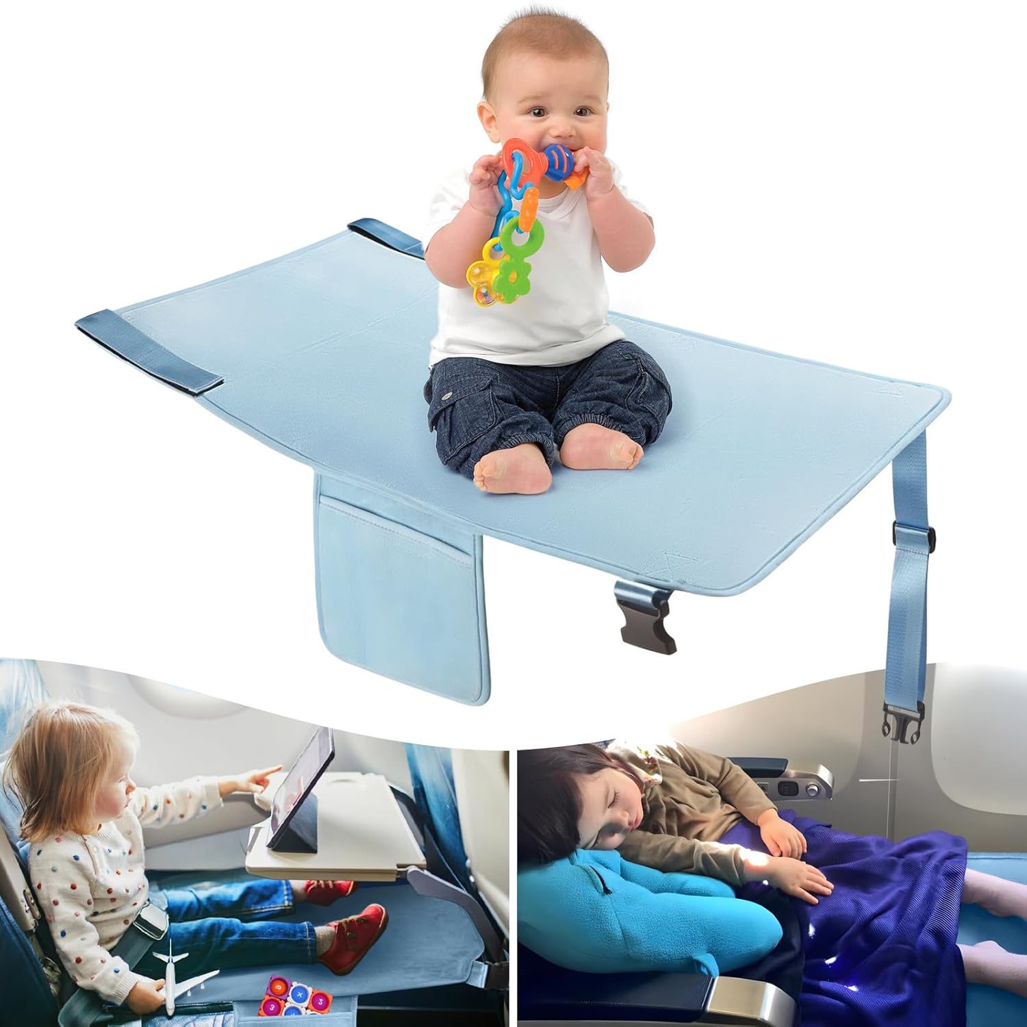Toddler Airplane Bed – Kids Airplane Seat Extender Travel Bed, Kids Airplane Travel Essentials