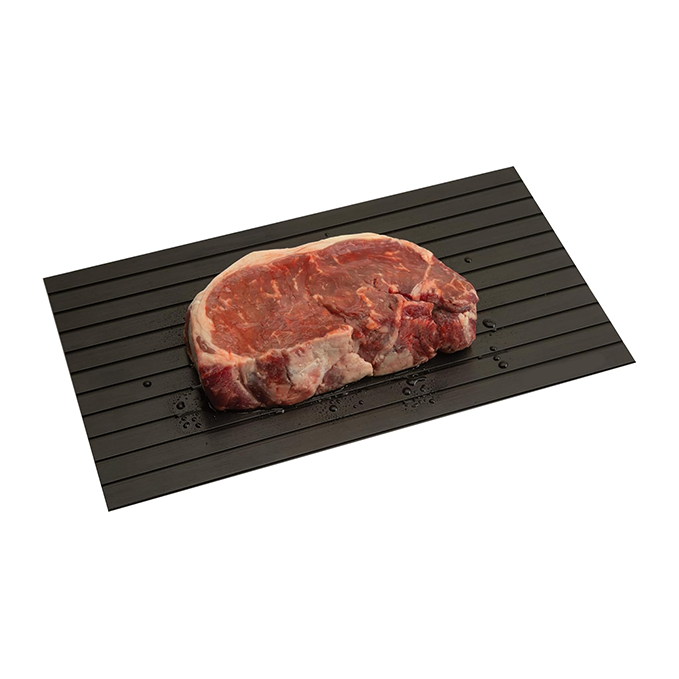 BBQ defrosting tray with conductive aluminum for rapid defrosting