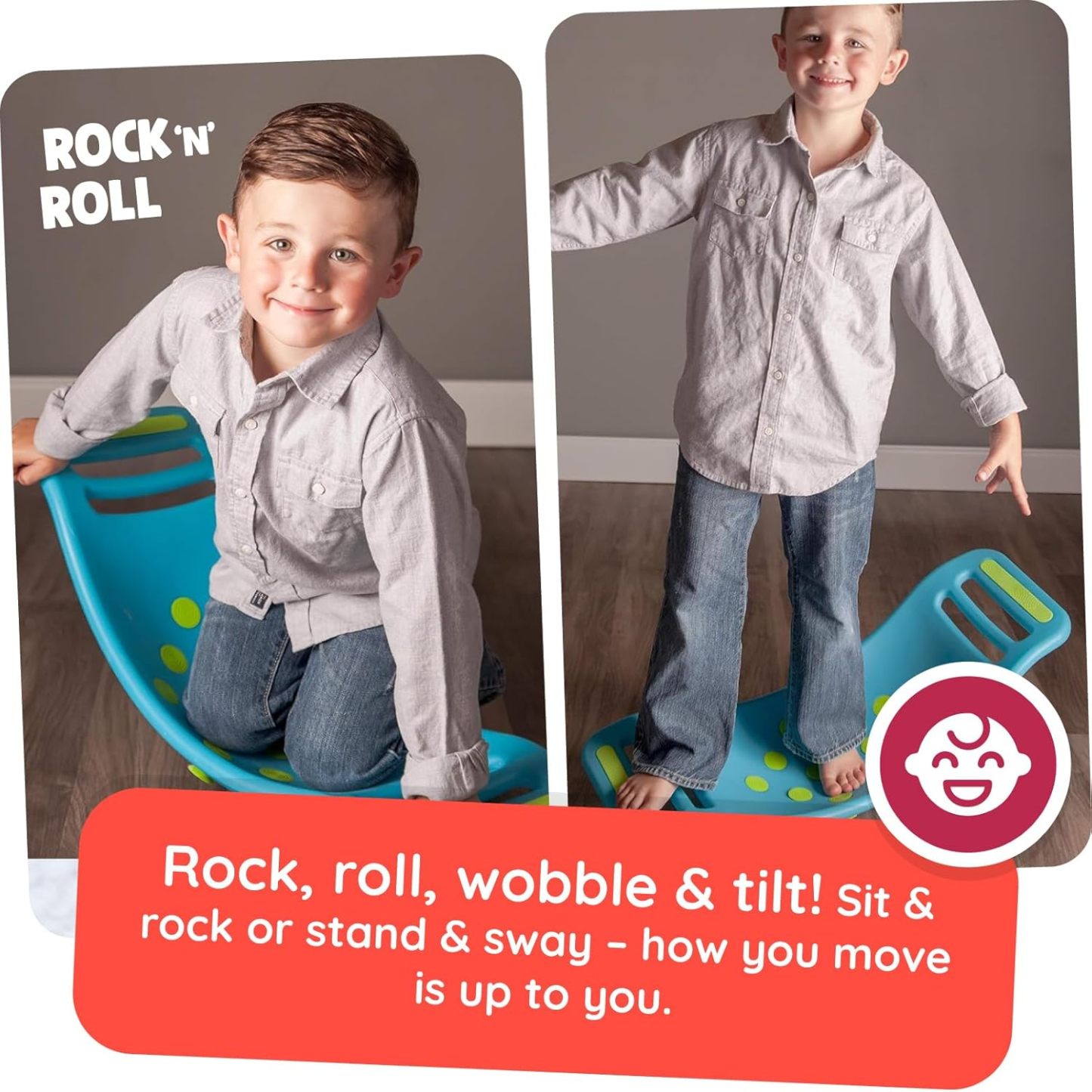 Wobble Board Toy – Indoor Sensory Rocker for Ages 3 & Up