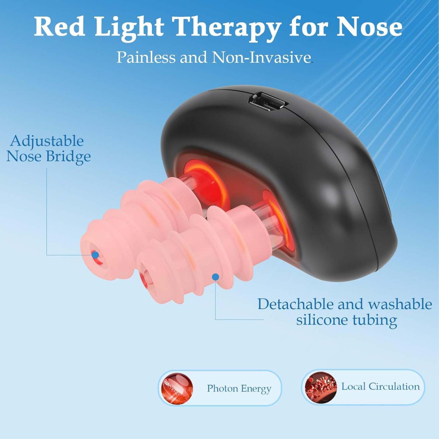 Red Light Nasal Therapy Device – For Sinus Relief & Improved Breathing