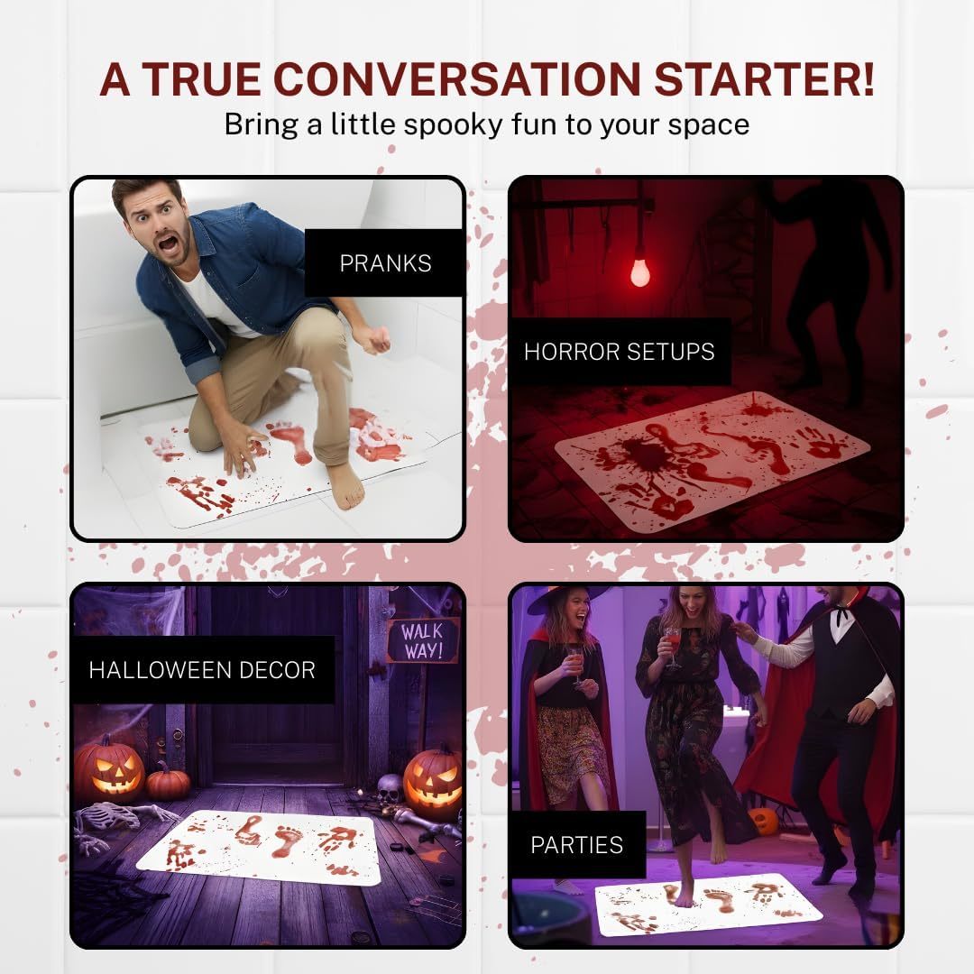 Color-Changing Horror Bath Mat – Red Footprints Appear When Wet