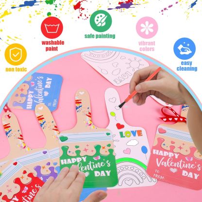 Valentine’s Day Watercolor Paint Set – 24 PCS Kids Classroom Gift Pack