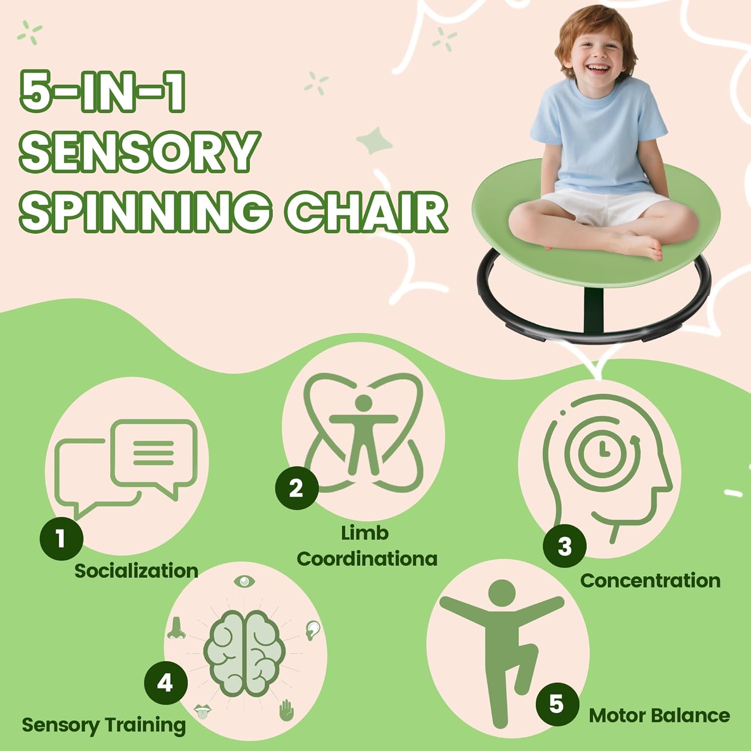 Large Spinning Chair for Autistic Kids – Sensory Toy