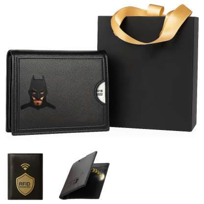 Leather Bat Wallet – Bifold Superhero Mask Design