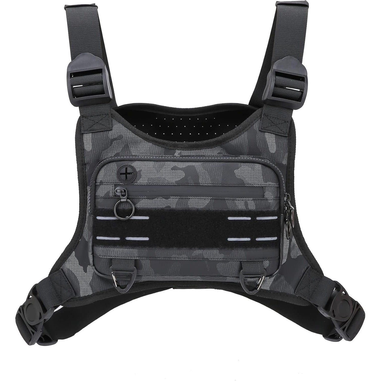 Men's Waterproof Sports Chest Bag with Adjustable Straps, Reflective Design, for Running