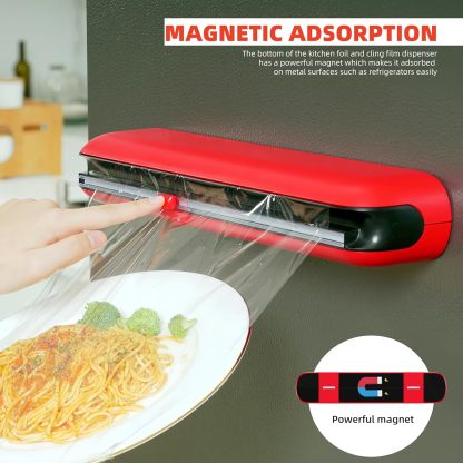 Aluminum Foil and Cling Film Dispenser | With Cutter | One-Hand Easy Operation