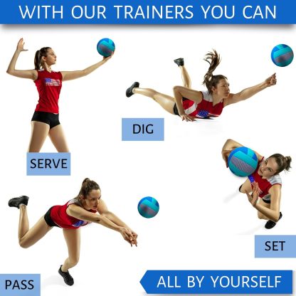 Four types of single-player volleyball training aids