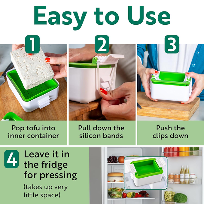 Tofu press quickly removes water