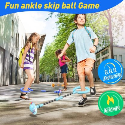 Children's Skip Ball – Ankle Skip Ball Toy with Counter, Timer, and Calorie Calculator