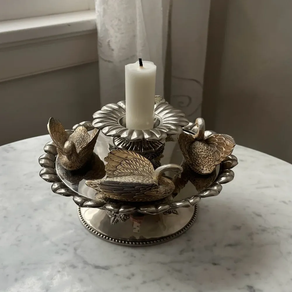 Vintage Movable Swan Music Candlestick