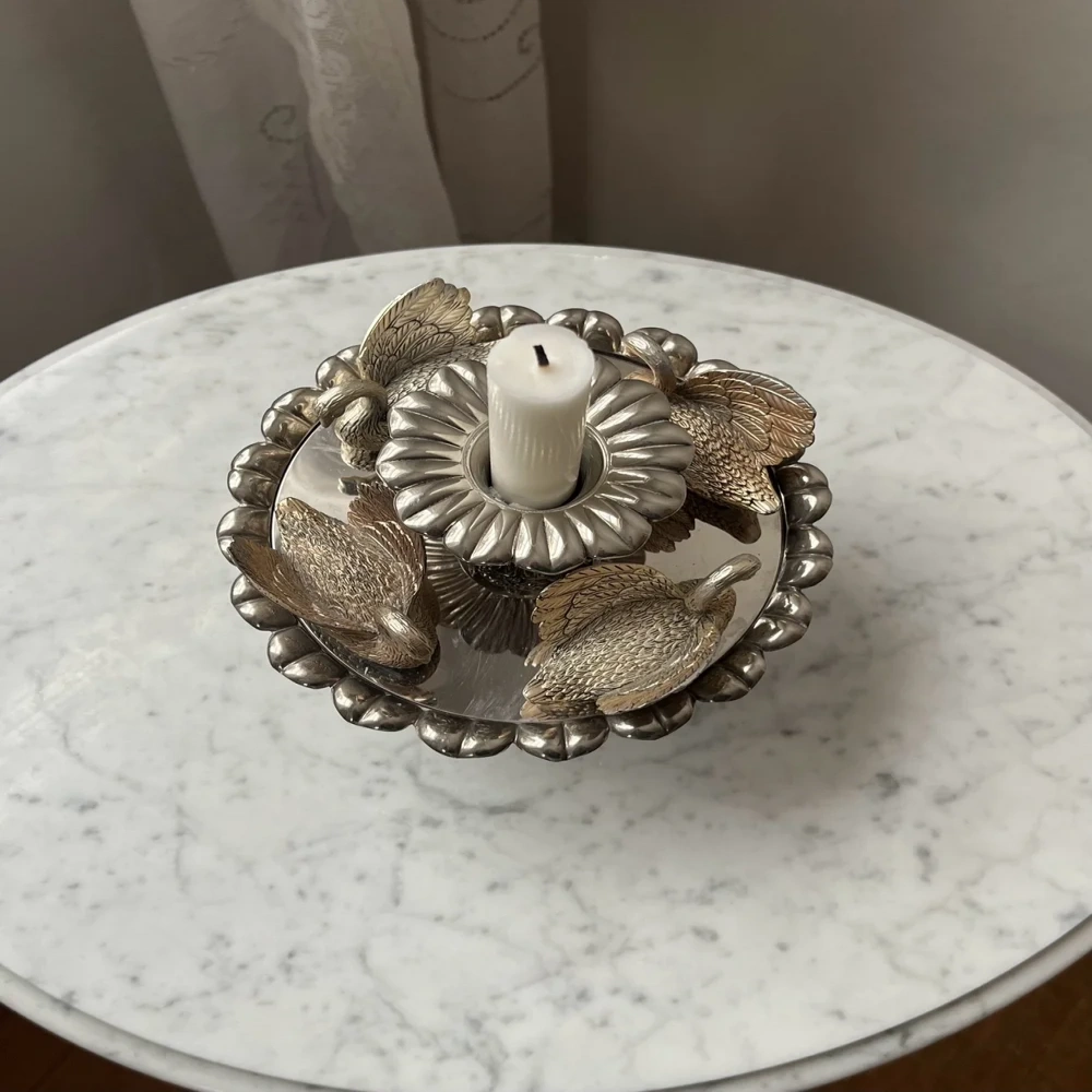 Vintage Movable Swan Music Candlestick