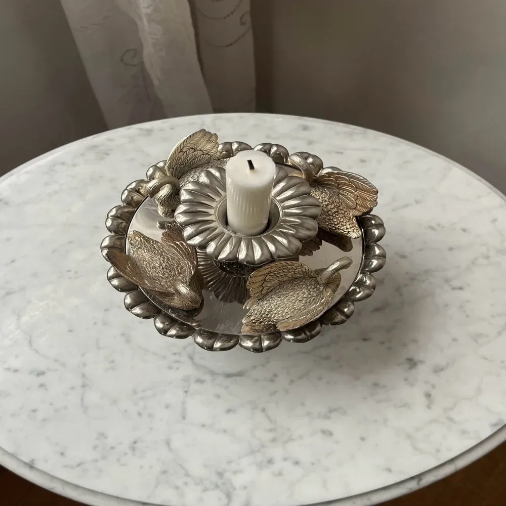 Vintage Movable Swan Music Candlestick