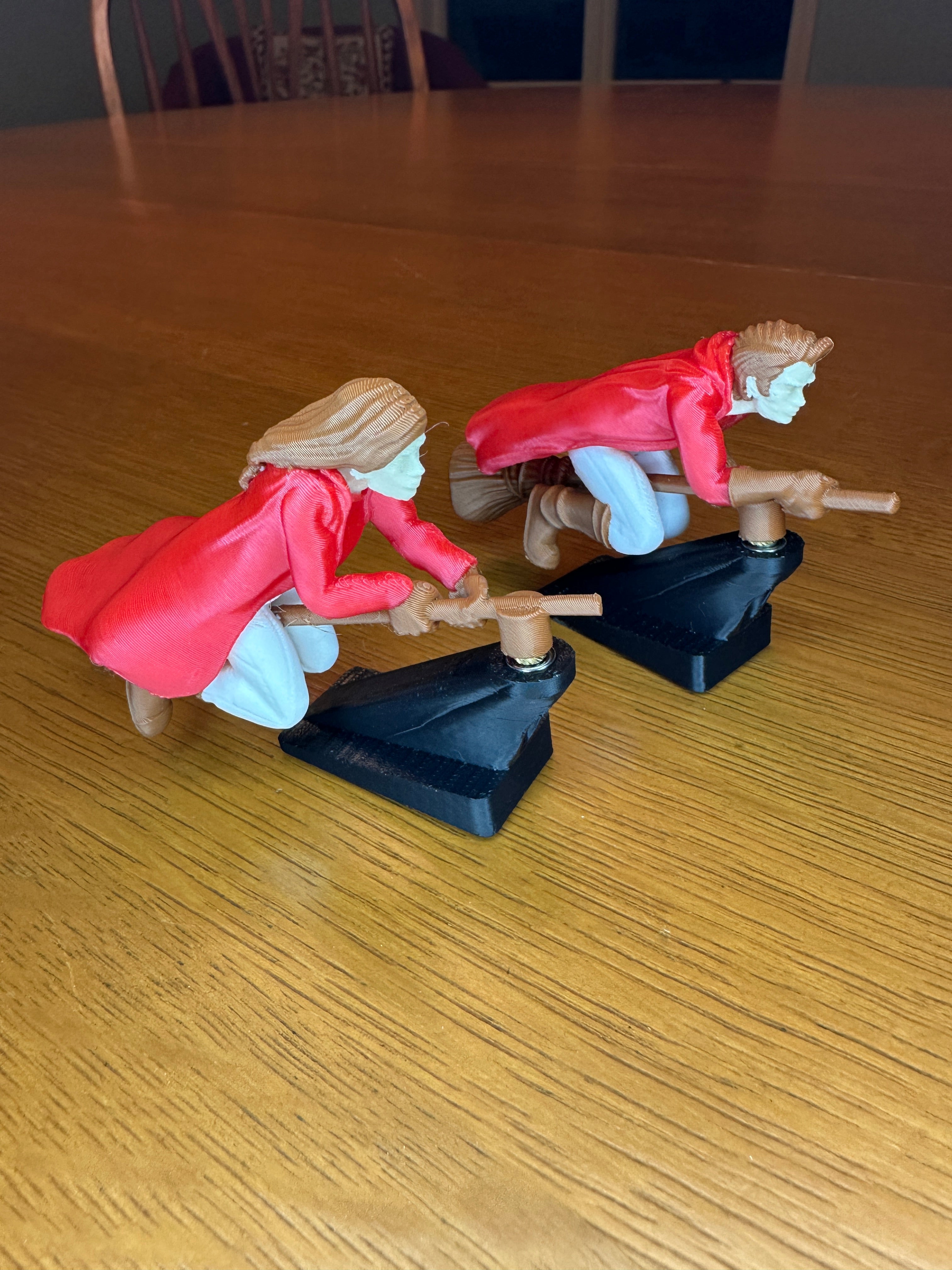 Witch and Wizard Broomstick Dashboard Drift Ornaments - Fantasy Car Decoration