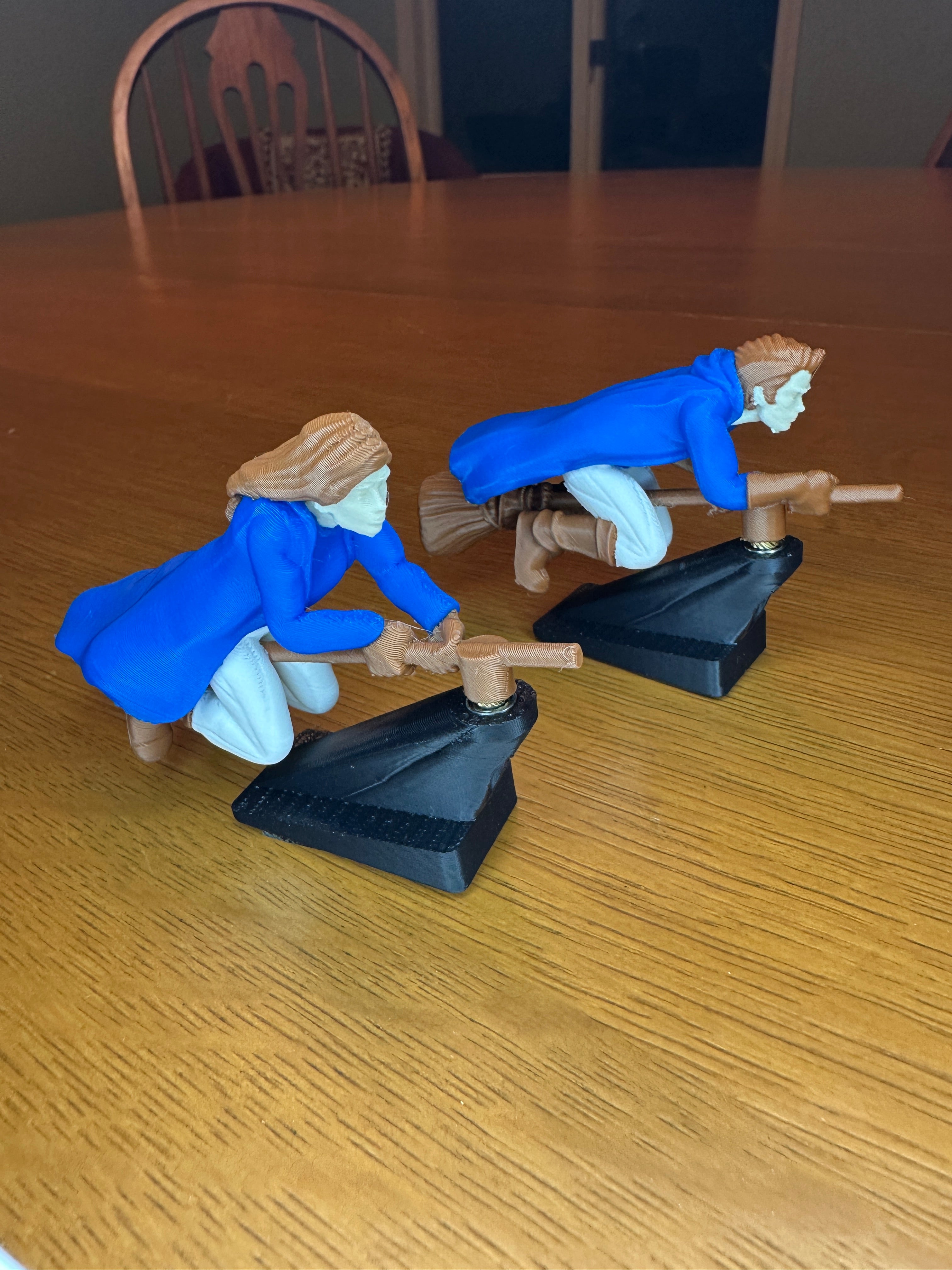 Witch and Wizard Broomstick Dashboard Drift Ornaments - Fantasy Car Decoration