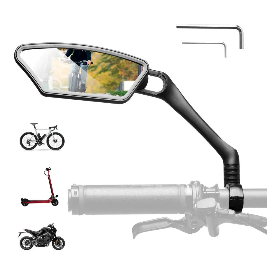 Bicycle Rearview Mirror – 360° Adjustable, Fits 21-26mm Handlebars
