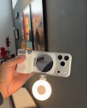 Magnetic Selfie Fill Light with Built-In Mirror