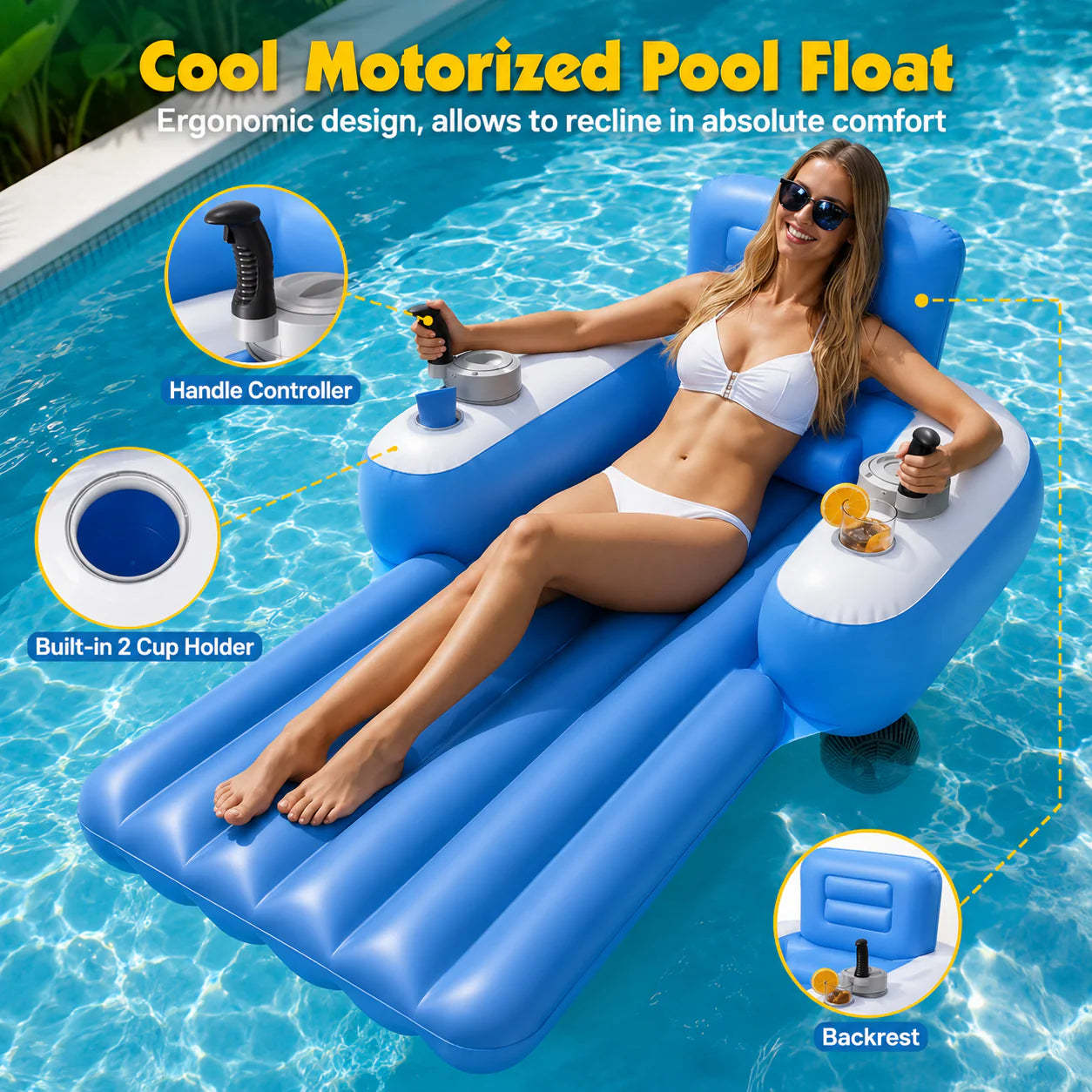 Hands-Free Pool Float – Powerful Rechargeable Motor