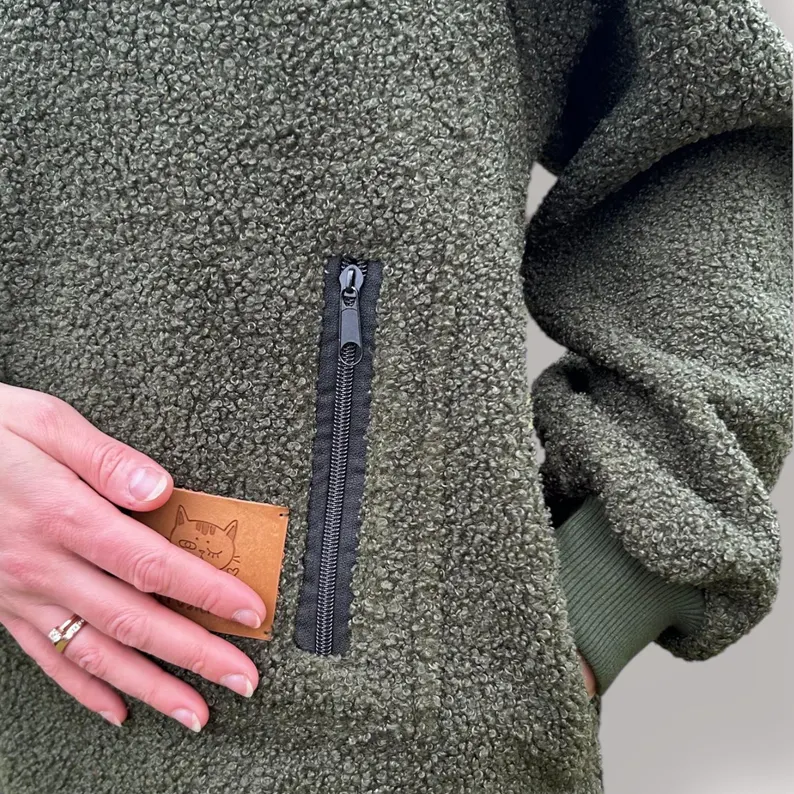 Khaki Hoodie with Pet Carrier Pocket – Cozy Style with Functional Design