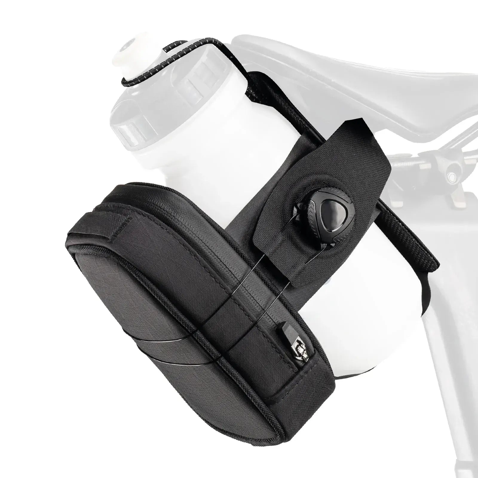 Waterproof Bike Saddle Bag with Dial Lock & Bottle Holder