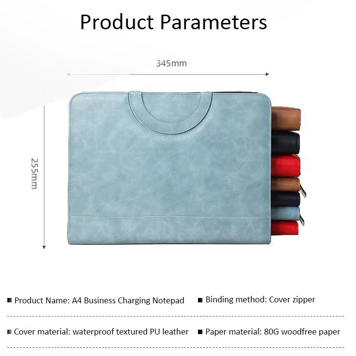 Multifunctional Leather A4 File Folder