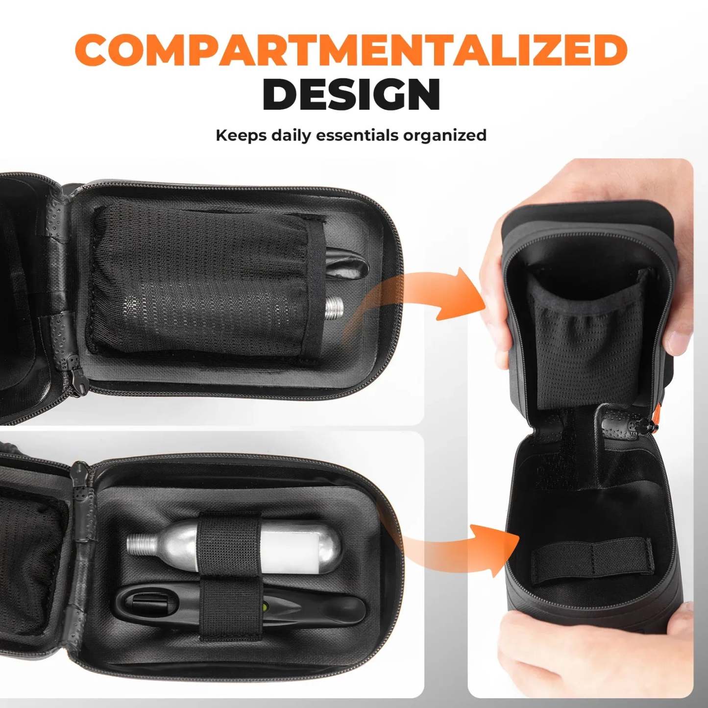 Waterproof Bike Saddle Bag with Dial Lock & Bottle Holder