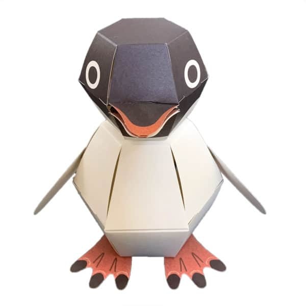 Penguin-shaped dynamic paper craft set