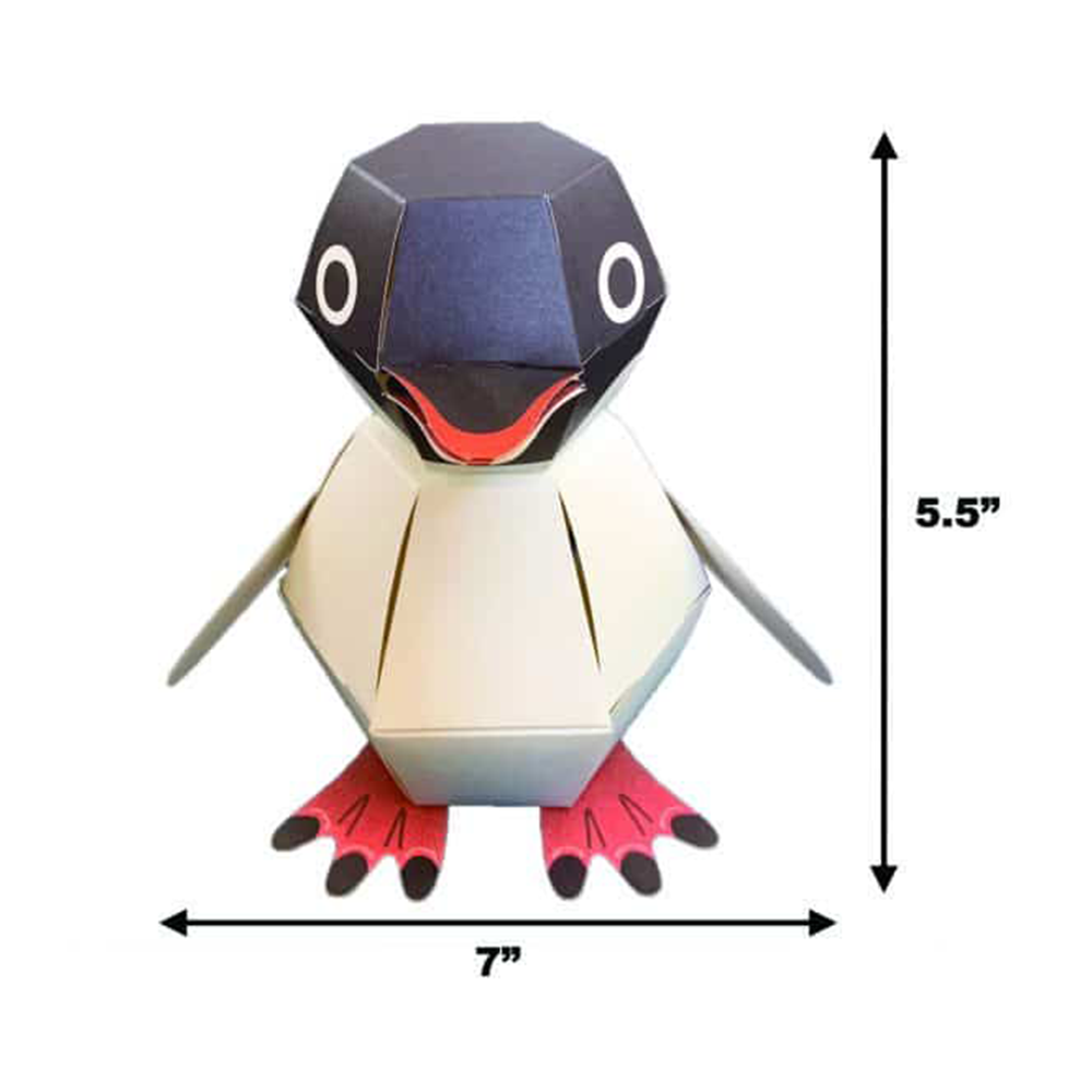 Penguin-shaped dynamic paper craft set