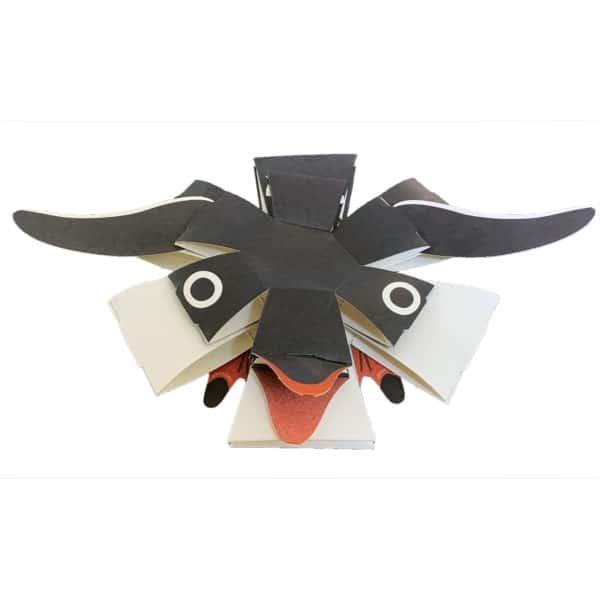 Penguin-shaped dynamic paper craft set